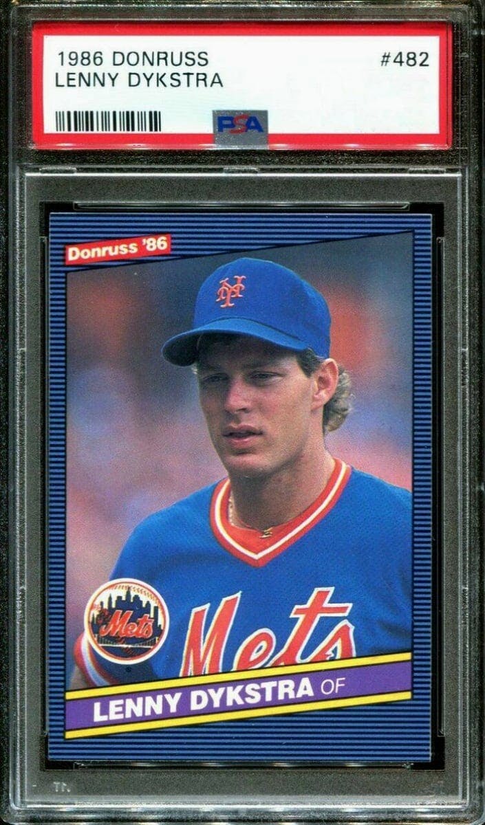 LENNY DYKSTRA ROOKIE 1986 Donruss 482 Rc Card Graded Psa Gem 