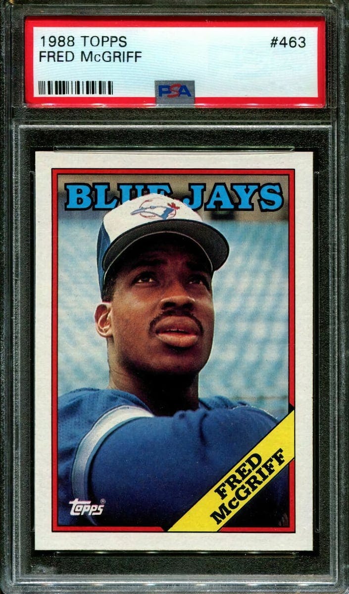  Fred McGriff baseball card (Toronto Blue Jays) 1987