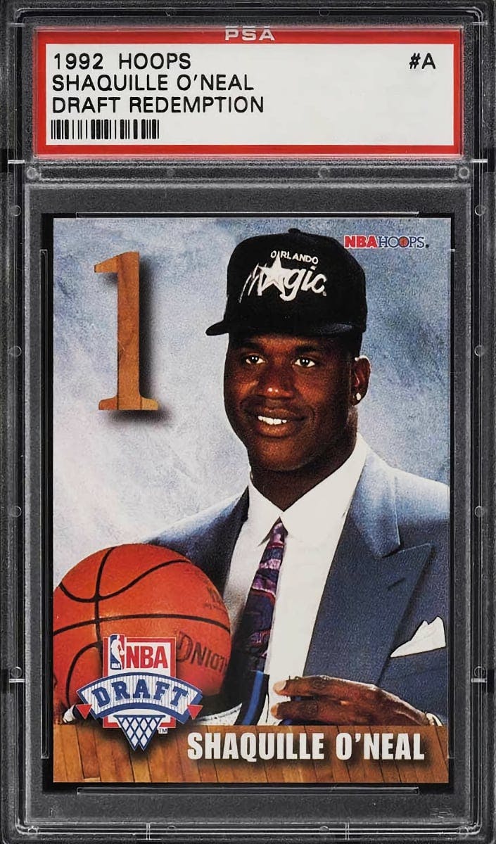 Card Prices  Shaquille O'Neal 1992 Hoops Draft Redemption Basketball #A