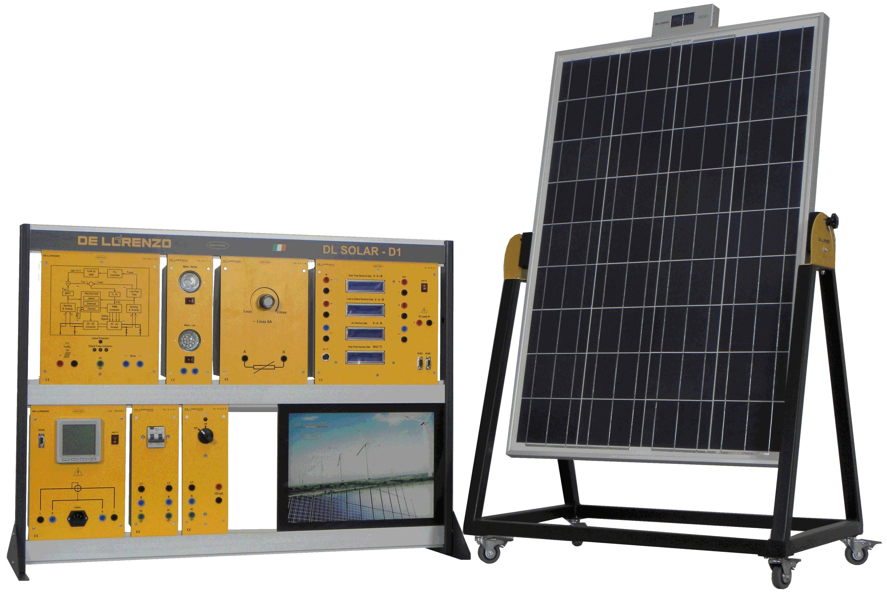 SOLAR ENERGY MODULAR TRAINER WITH CONNECTION TO MAINS training systems