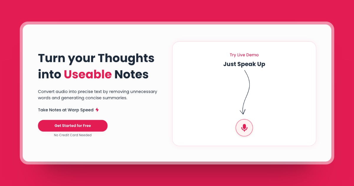 Audiotext - Turn your Thoughts into Useable Notes