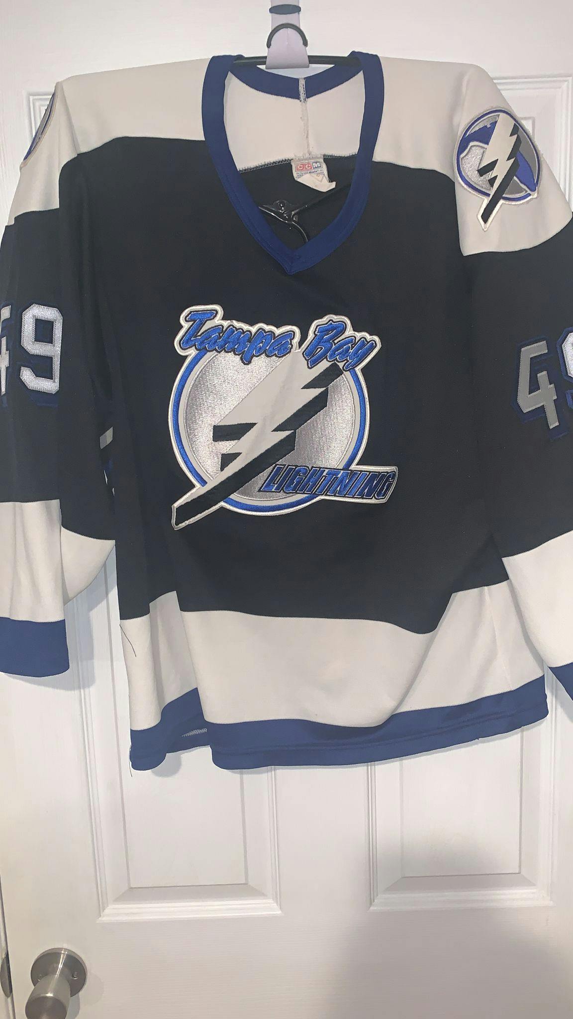 Reebok Tampa Bay Lightning alternate Bolts hockey jersey size Medium