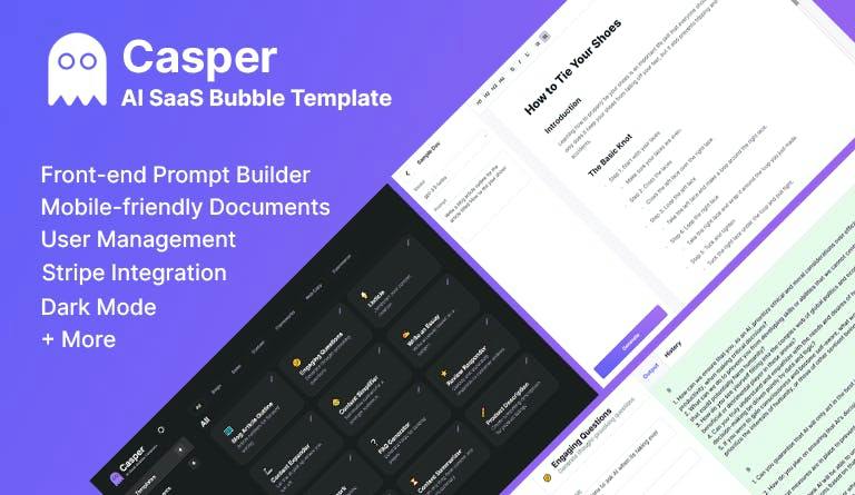 Casper - AI Copywriting SaaS template preview