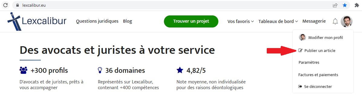 Rédiger article juridique Lexcalibur