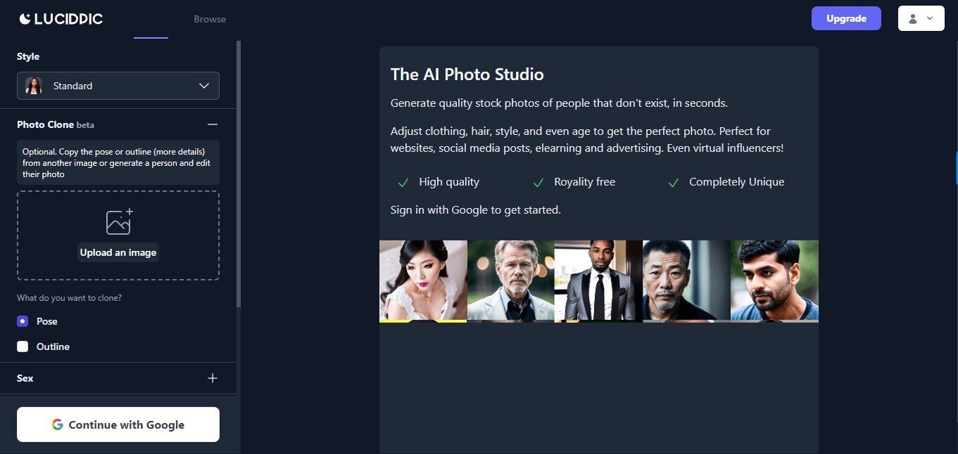 Lucidpic: AI Photo Studio | Generates Quality Stock Photos
