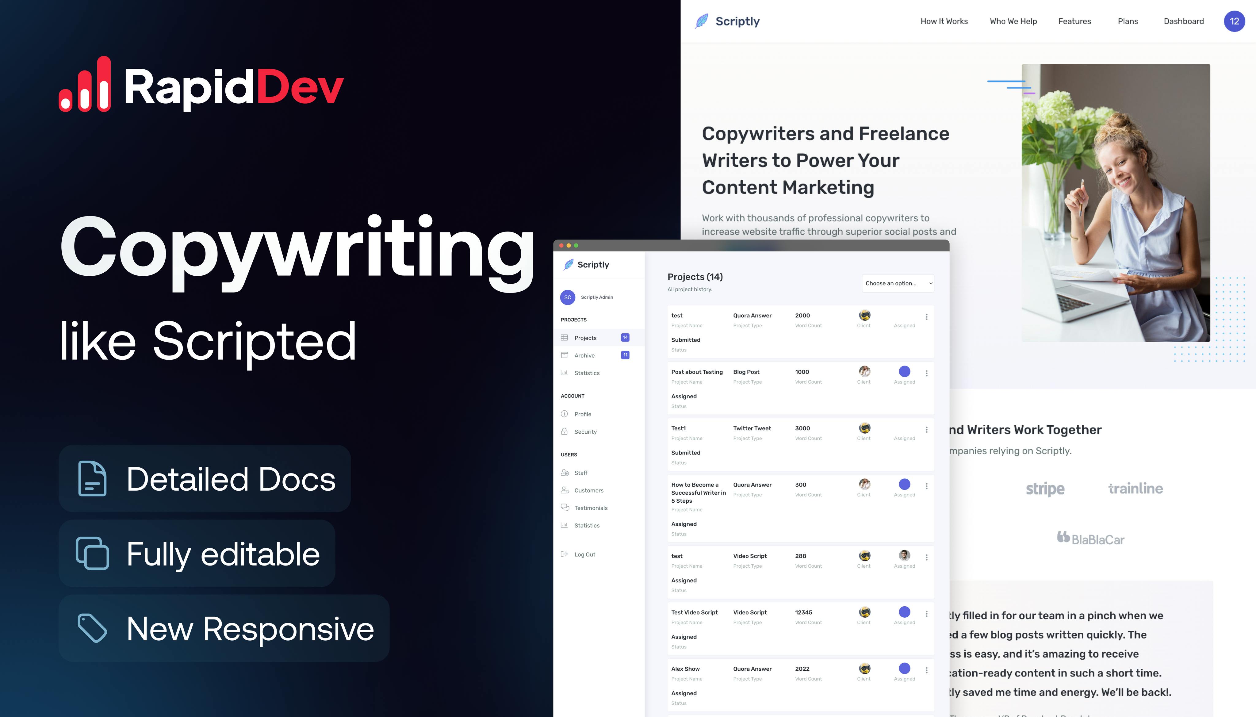 Scripted -like Copywriting app Template | Bubble