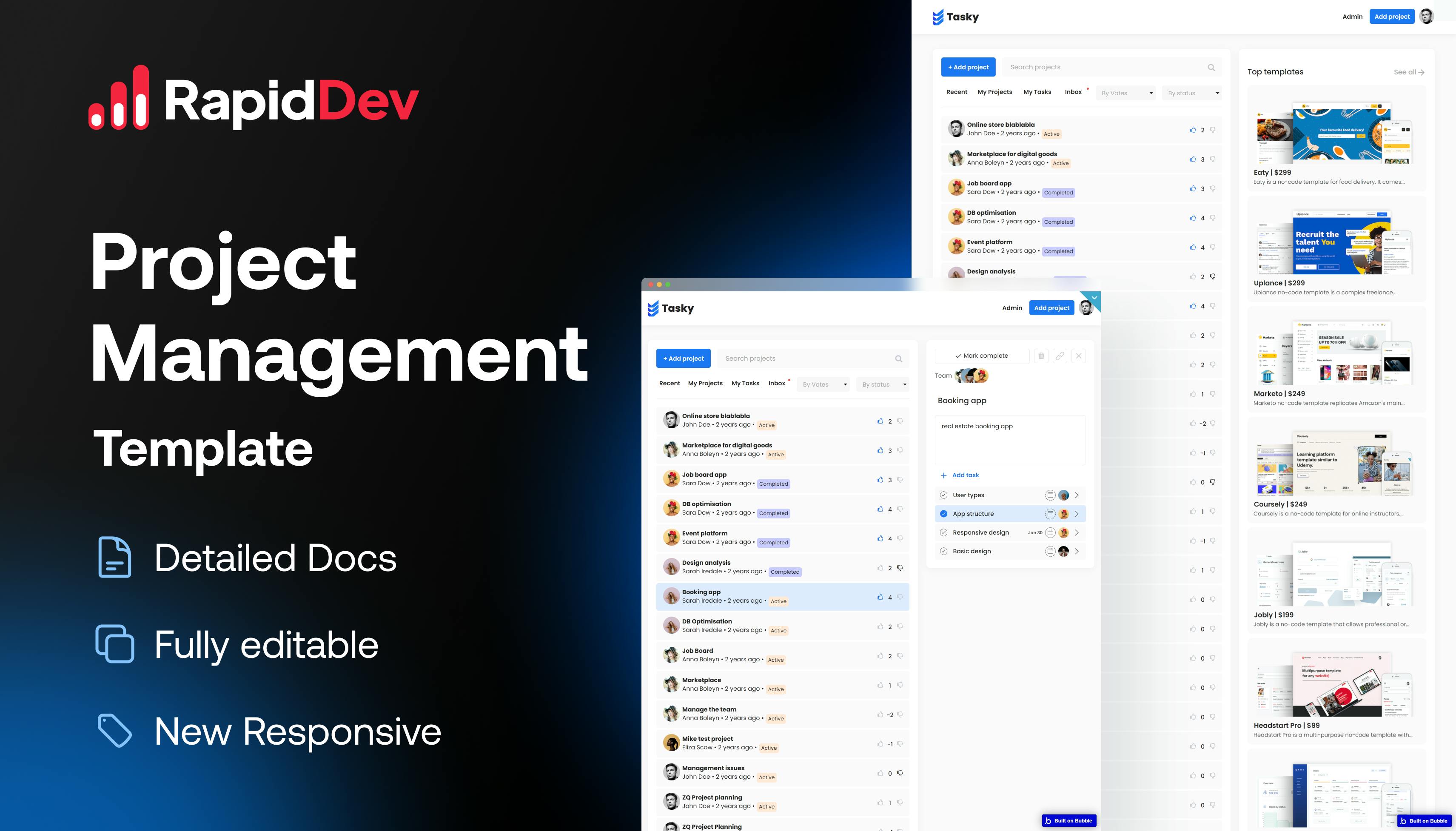Tasky Tasky - Project Management Template | Bubble