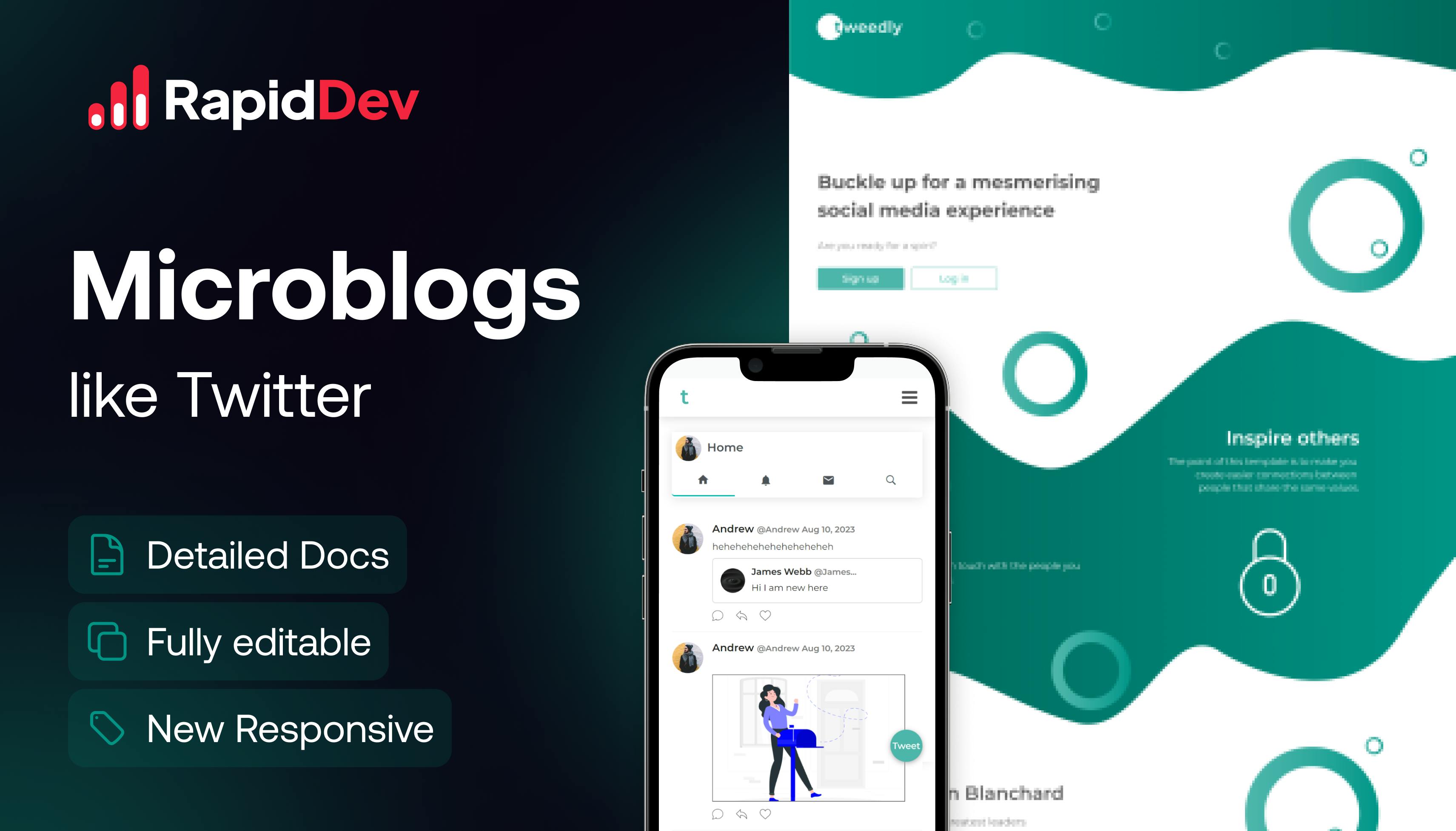 Twitter & X like Microblog app Template | Bubble
