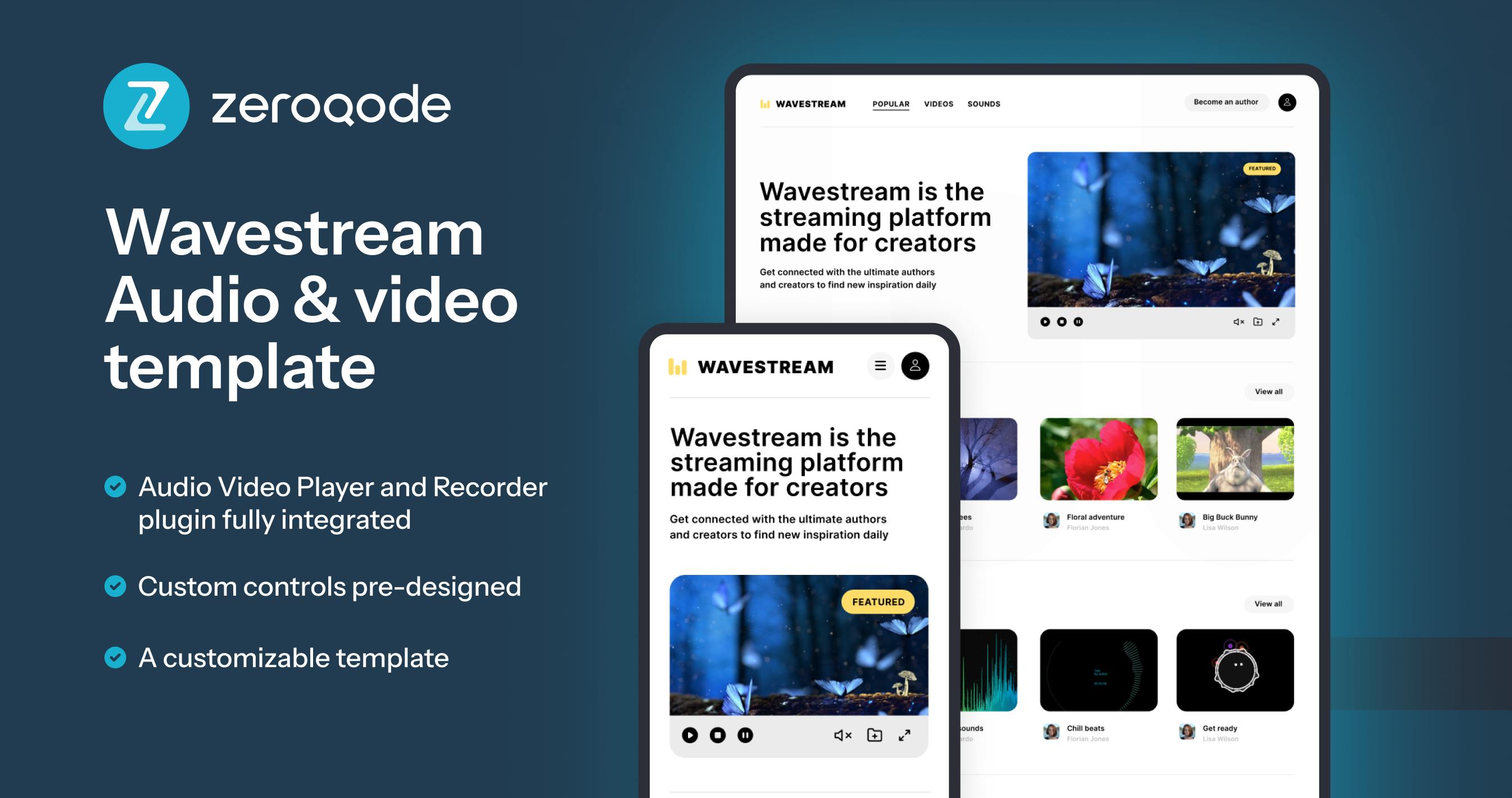 Wavestream Audio & Video Template for Bubble