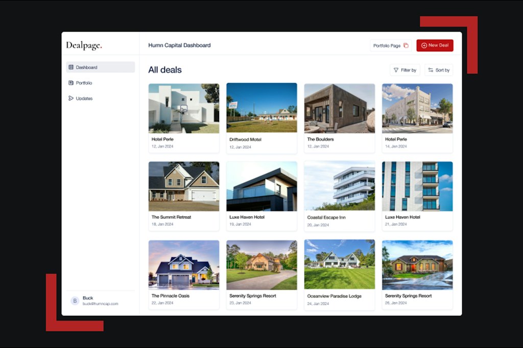 Screenshot of the Dealpage project.