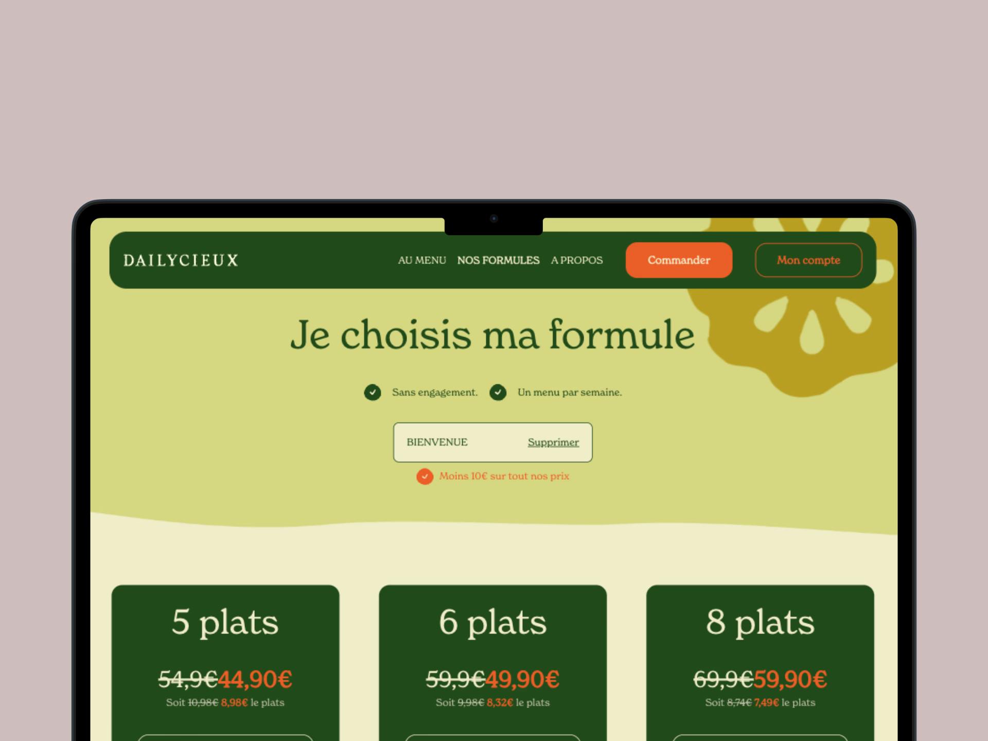 Screenshot of the Dailycieux project.