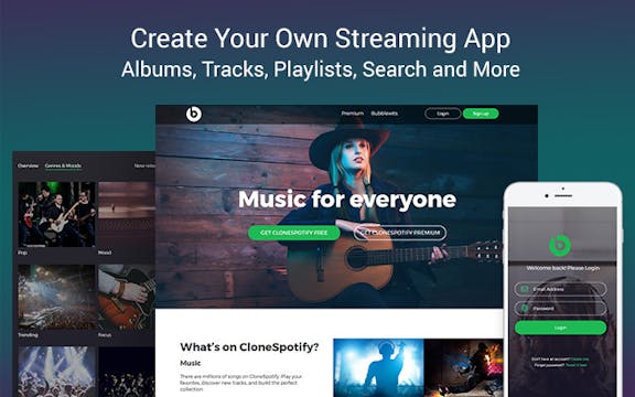 music streaming template bubble