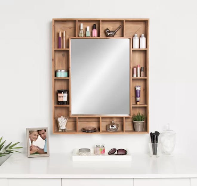 Loon Peak Rustic Cubby Mirror Loon Peak Rustic Cubby Mirror
