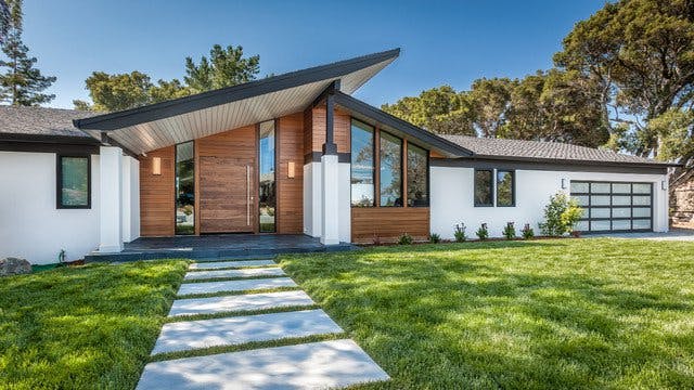 MidCentury Modern Exterior with Wood Siding MidCentury Modern Exterior with Wood Siding