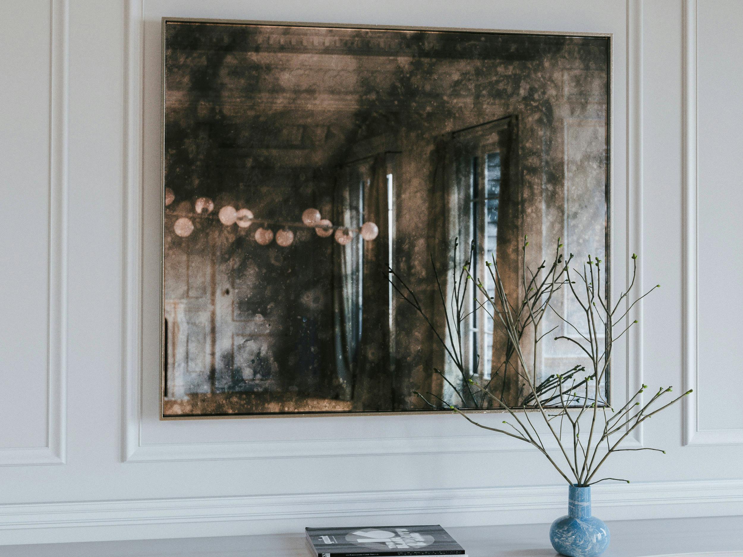 Framed Antiqued Wall Mirror by Mirrorcoop large distressed mirror, antiqued mirror