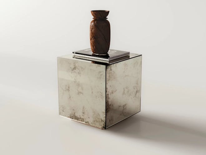 Distressed Mirrored Nightstand Distressed Mirrored Nightstand