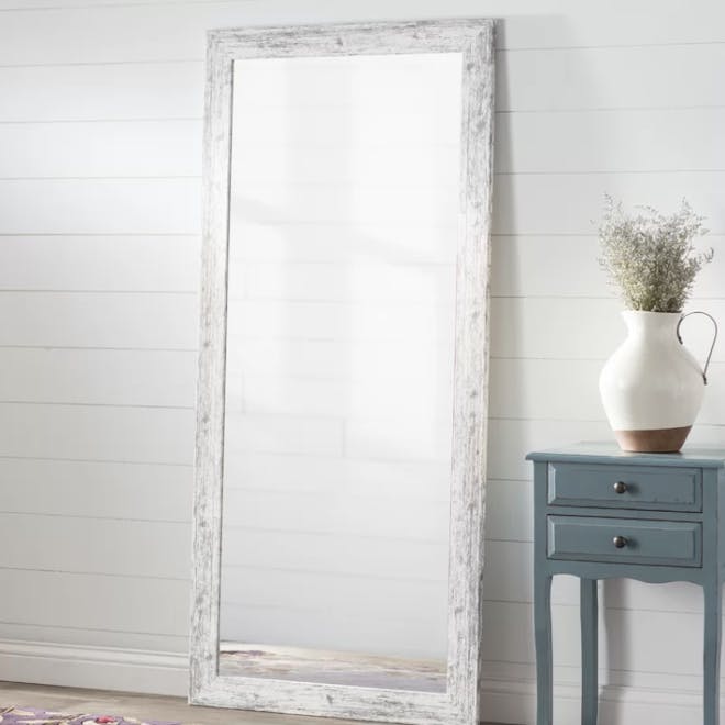 White Weathered Farmhouse Wall Mirror White Weathered Farmhouse Wall Mirror