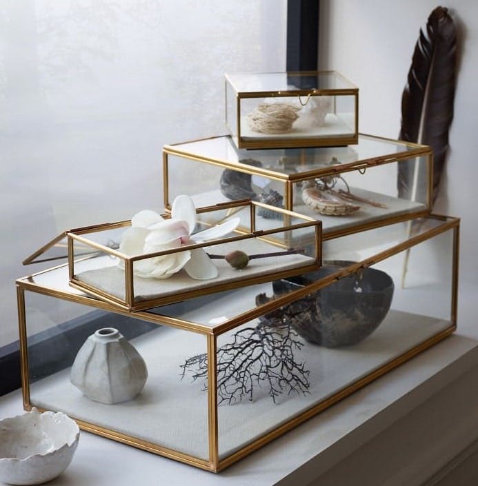 Golden Glass Shadow Box by Wayfair Glass Shadow Box