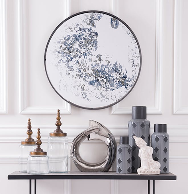 Blue Antique Finish Mirror Blue Antique Finish Mirror