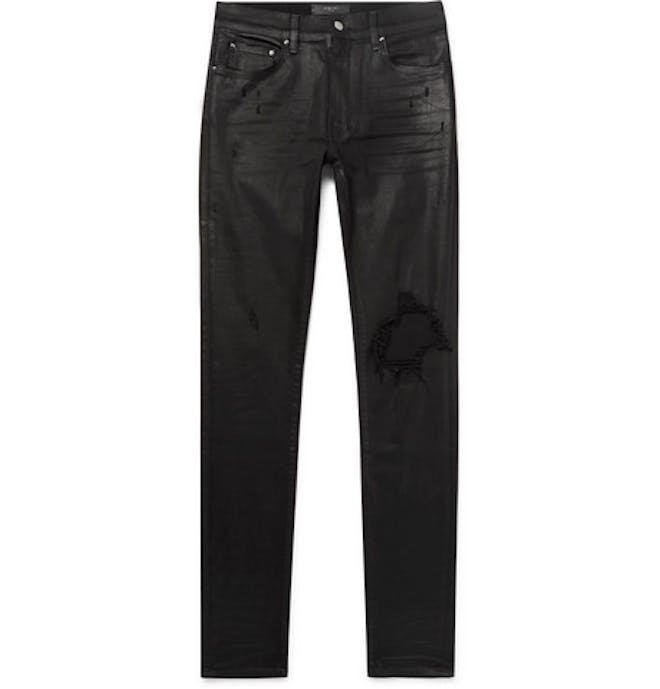 Skinny Fit Waxed Distressed Jeans Skinny Fit Waxed Distressed Jeans