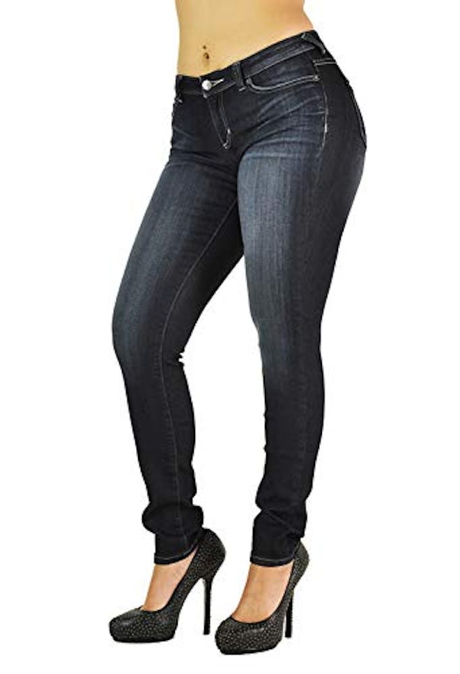 Curvy Fit Stretch Denim Basic Blasted Midrise Skinny Curvy Fit Stretch Denim Basic Blasted Midrise Skinny