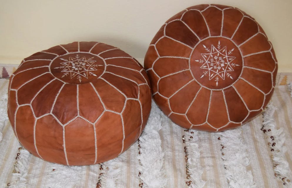 leather pouf, moroccan pouf leather pouf, moroccan pouf