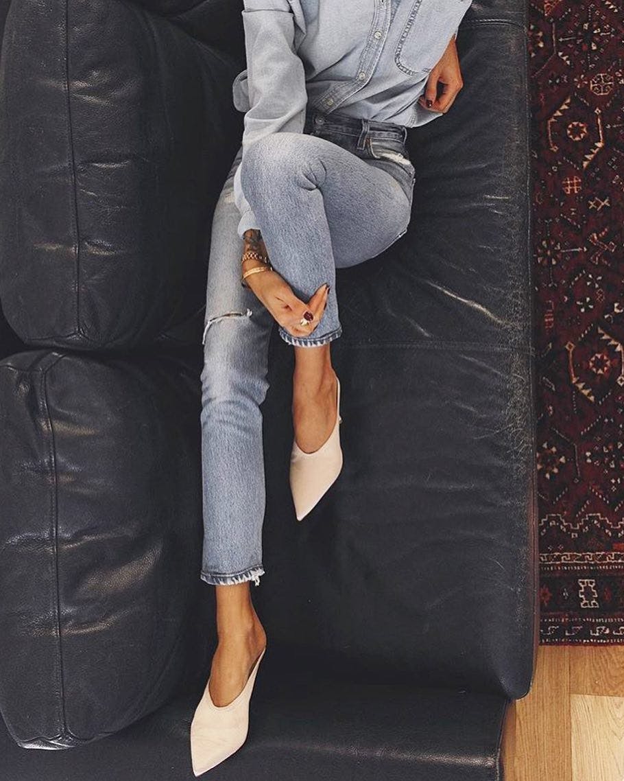 Pepa Mack distressed hemline, raw hemline jeans