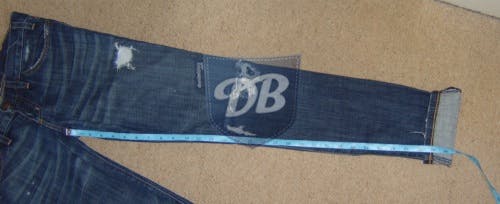 Measure the inseam Measure the inseam, measuring jeans, tailoring jeans