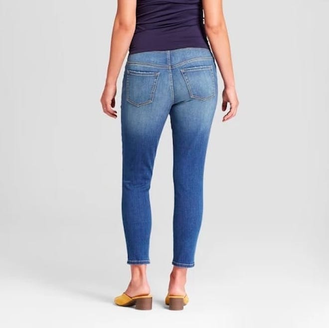 Maternity Crossover Panel Skinny Crop Jeans Maternity Crossover Panel Skinny Crop Jeans