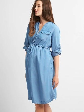 jean dress maternity