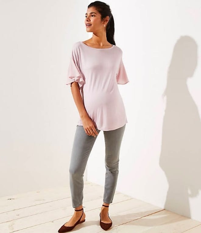 MATERNITY DENIM LEGGINGS IN PURE GREY WASH MATERNITY DENIM LEGGINGS IN PURE GREY WASH