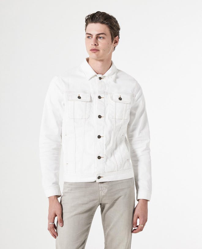 Dart White Mens Denim Jacket Dart White Mens Denim Jacket
