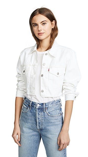 levis white jean jacket womens