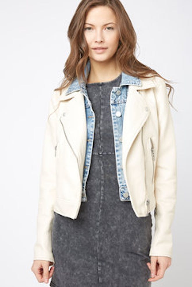 White denim moto jacket White denim moto jacket