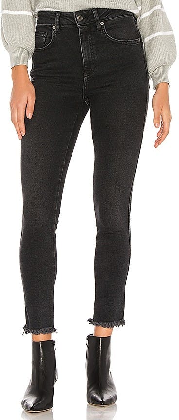 ASOS DESIGN rivington denim jeggings in black coated