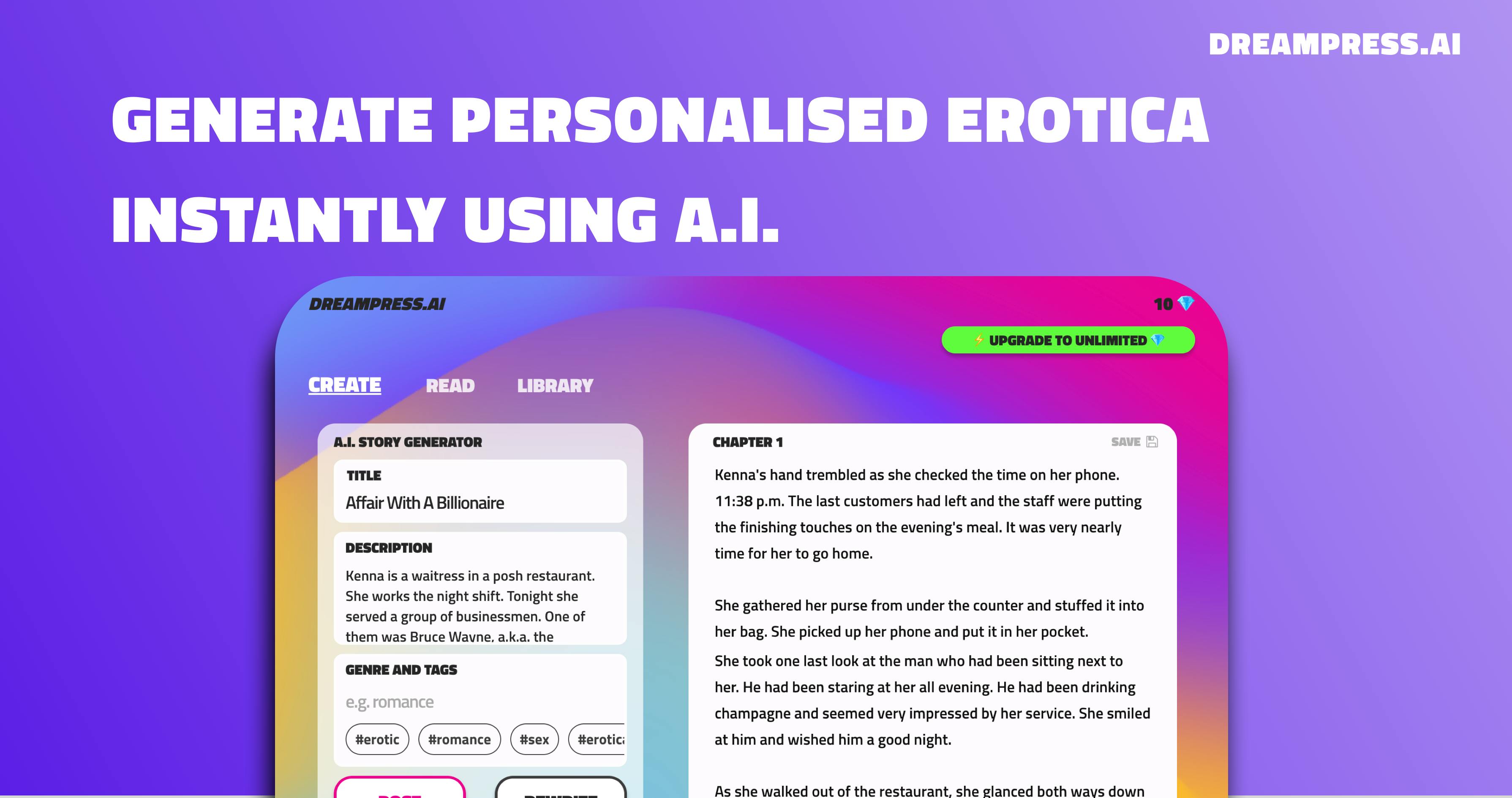 Erotic Writing Online - AI Erotic Story Writer - Generate Personalised Erotic Stories
