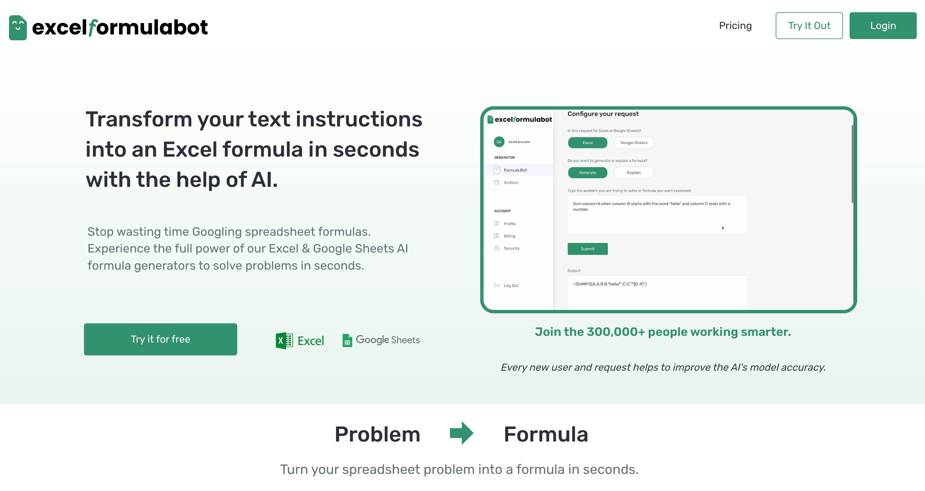 Excel Formular bot