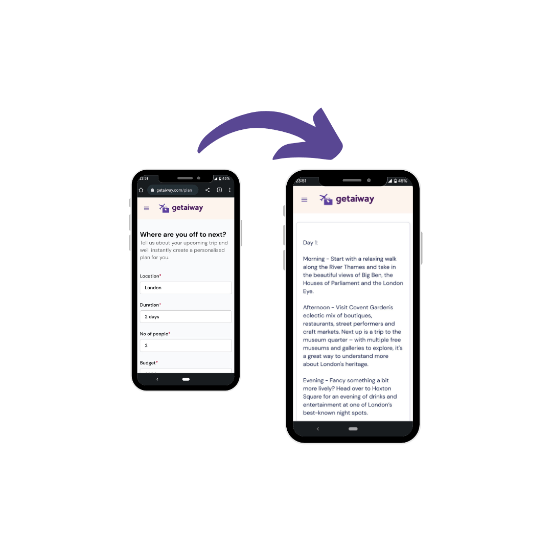 Preview image of Getaiway I Create Personalised Travel Plans