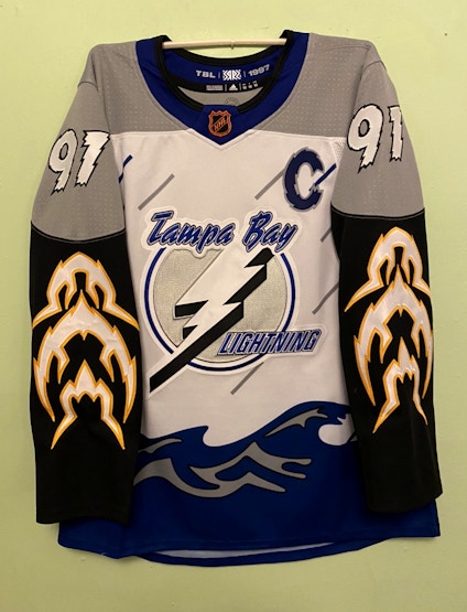 Tampa Bay Lightning size 50 = Medium Adidas Reverse Retro 2.0 NHL Jersey