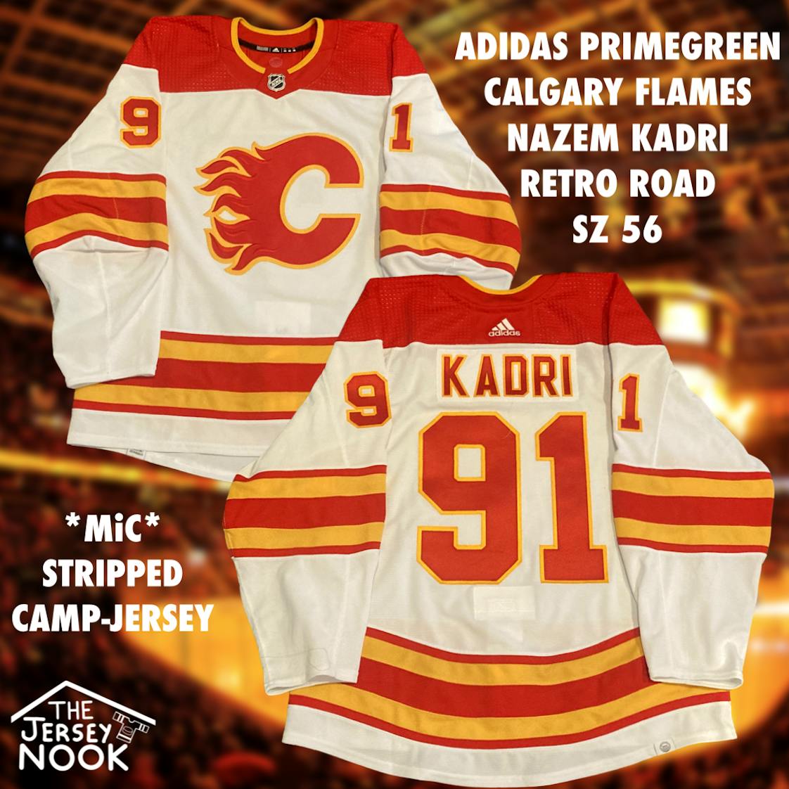 Nazem Kadri Calgary Flames Adidas Primegreen Authentic NHL Hockey Jersey - Away / XXXL/60