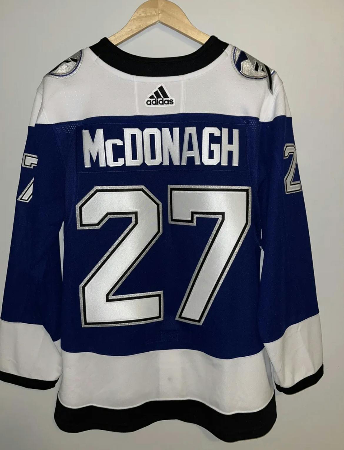 Adidas Tampa Bay Lightning No27 Ryan McDonagh Blue Home Authentic USA Flag Stitched NHL Jersey