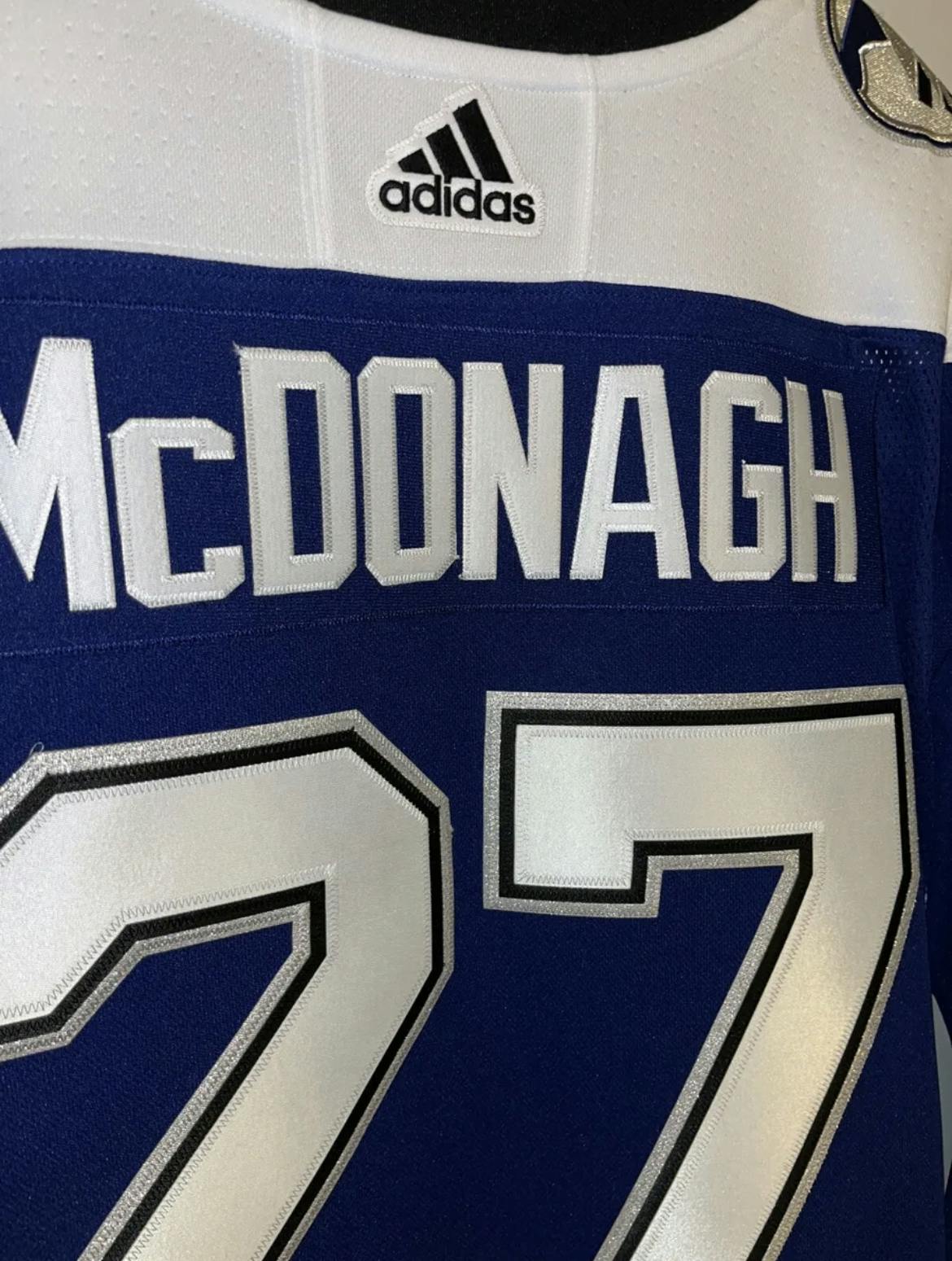 Adidas Tampa Bay Lightning No27 Ryan McDonagh Blue Home Authentic Drift Fashion Stitched NHL Jersey