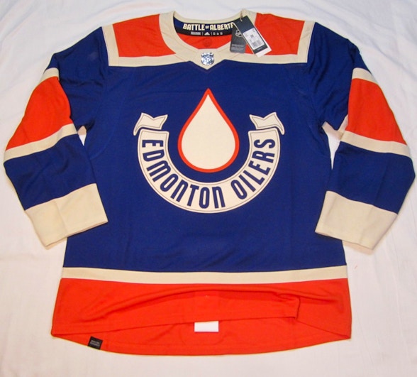 Edmonton Oilers Reverse Retro 2022 Adidas Mens Jersey (50/Medium)