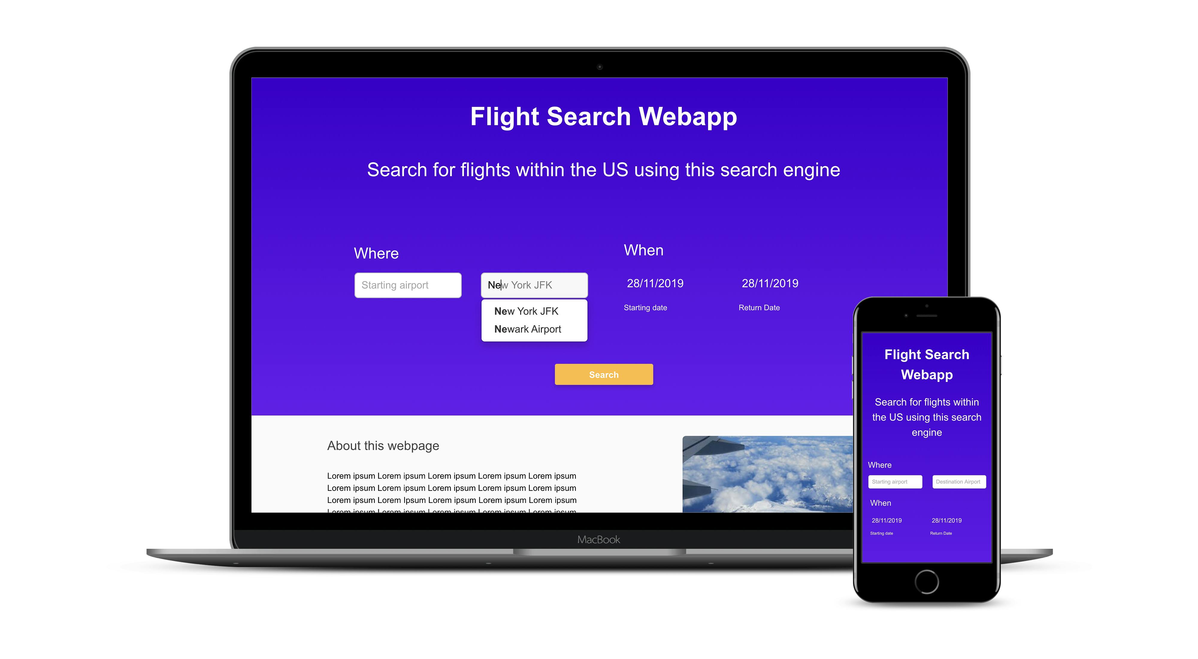 Flight Comparison Landing Page