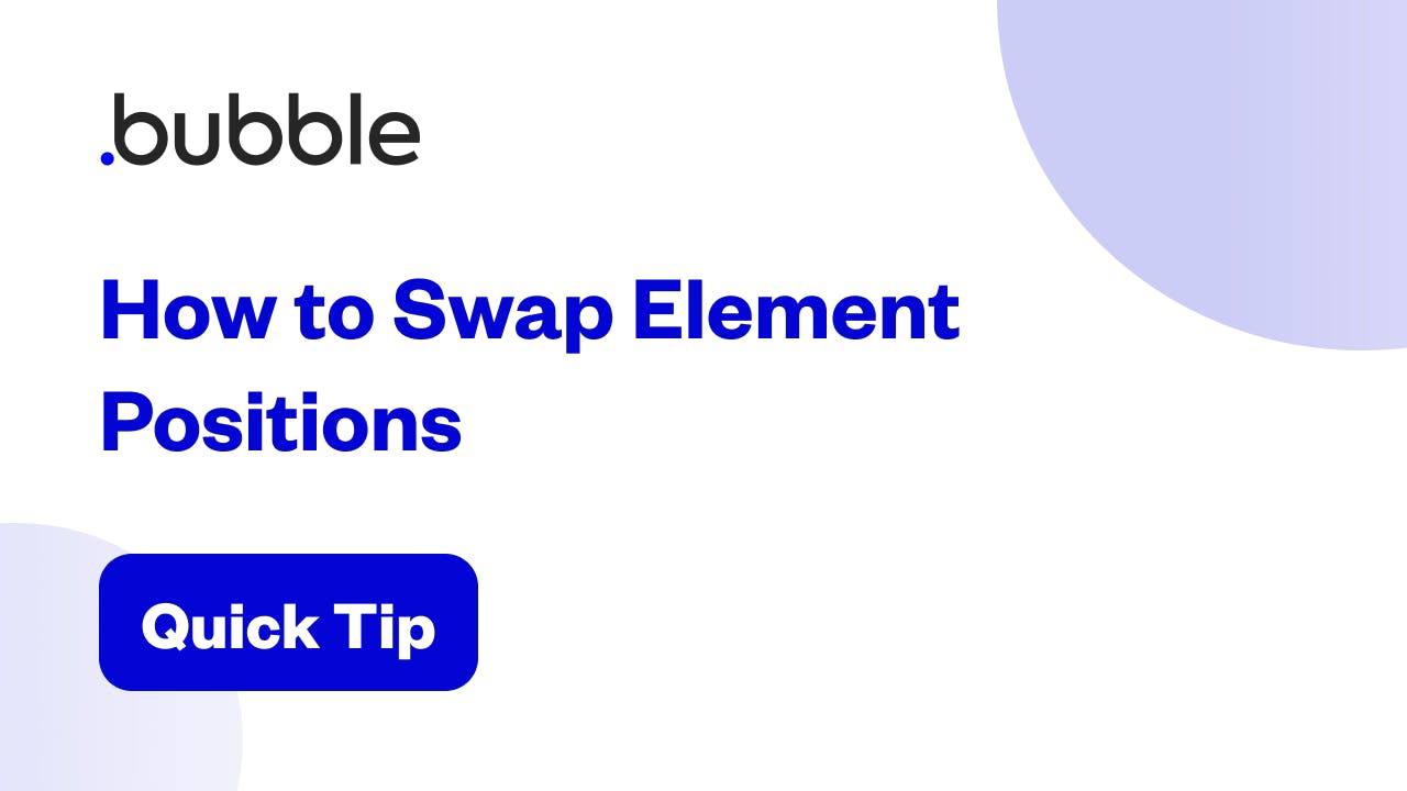How to Swap Element Positions Bubble
