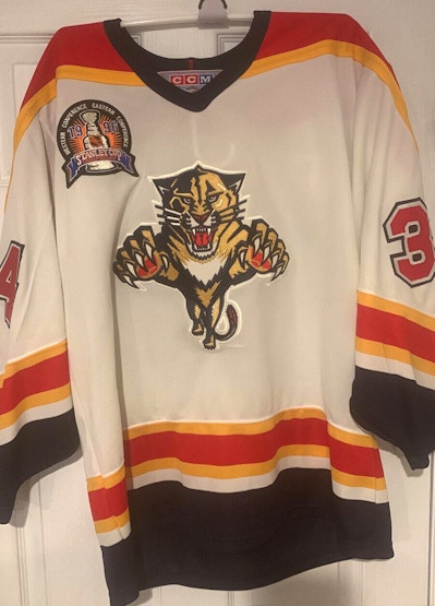 VINTAGE-NWT-XL FLORIDA PANTHERS W/ 1996 STANLEY CUP CCM LICENSED HOCKEY  JERSEY