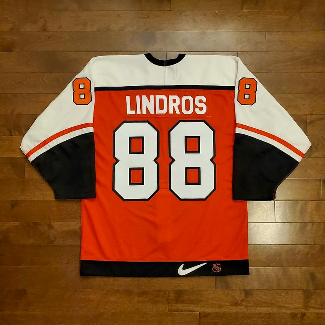Eric Lindros Philadelphia Flyers Orange '97 Stanley Cup Throwback CCM NHL  Jersey