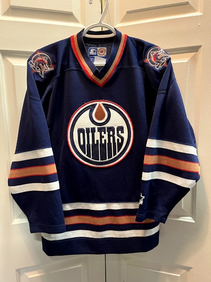 Vintage Edmonton Oilers Oil Drop CCM NHL Hockey Jersey Size XLarge Blank