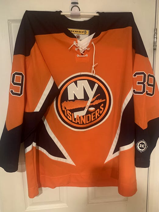New York Islanders NHL Adidas MiC Team Issued Away Jersey Size 52
