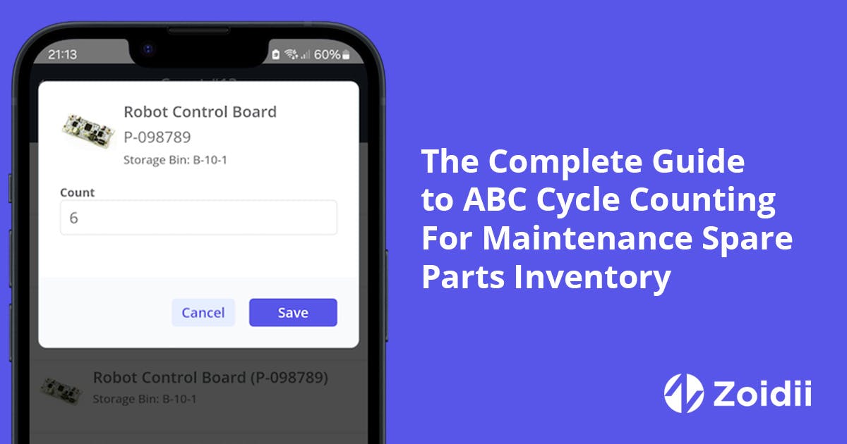 Abc cycle counting for maintenance spare parts inventory
